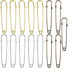 15pcs Large Safety Pins, 4 Inch Extra Large Safety Pins Heavy Duty, Kilt Pin for