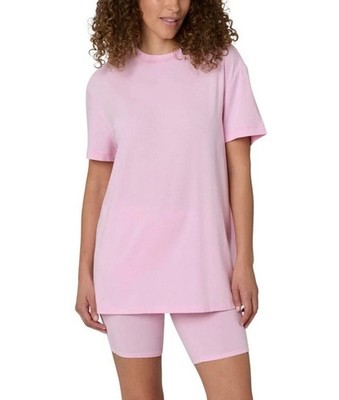 Loft Women's Short Sleeve Top & Bike Short Sleep Set Pajamas Pink Size S