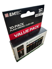 EMTEC Value Pack USB 2.0 Flash Drive 16GB Multicolor 10-Pack K100 TAIWAN made