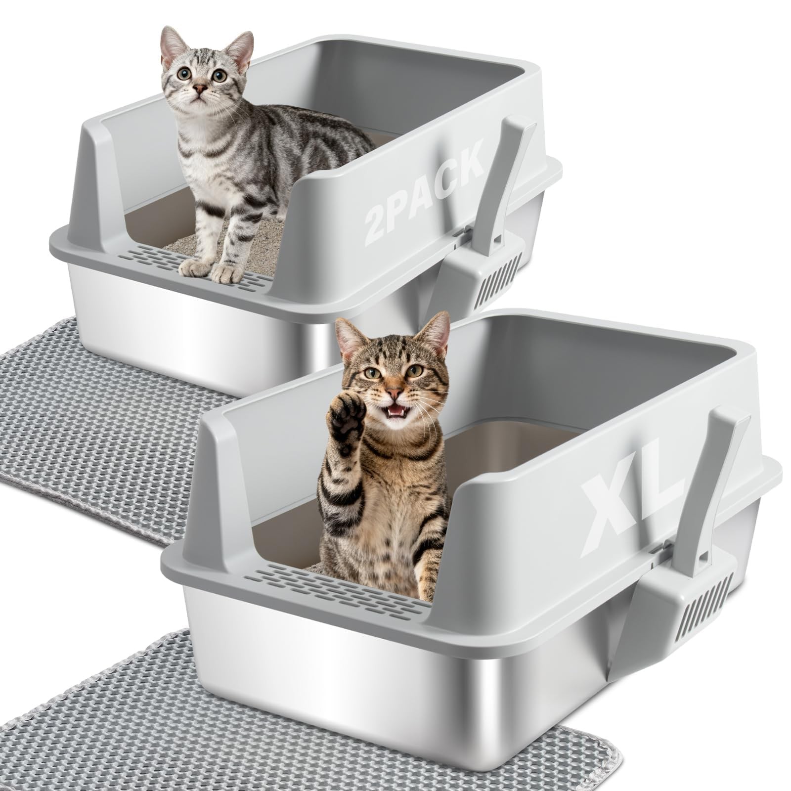 , Metal Litter Box With High Sides Lid, Xl La...