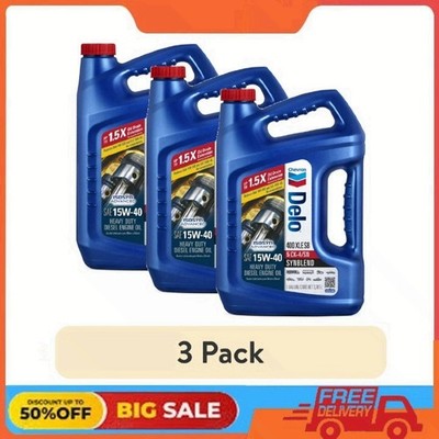 3pack Delo 400 XLE SB Synthetic Blend SAE 15W-40 HeavyDuty Diesel Motor Oil 1Gal