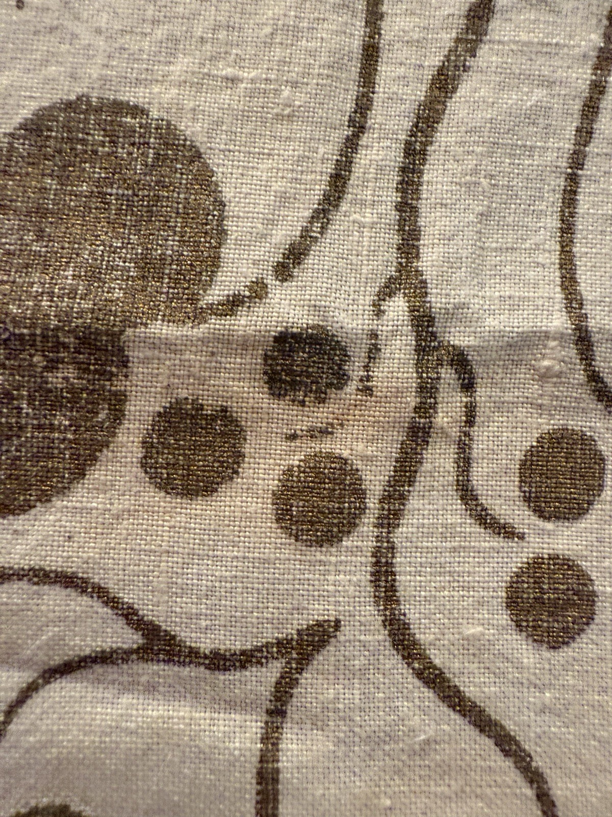 Vintage 70's Red & Gold Linen Tablecloth