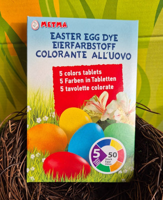 5 Farben Osterei färben Farbe rot blau grün gelb orange Deko Basteln