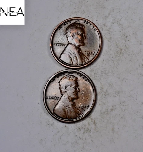 1917-D+1917-S Lincoln Wheat Cent Set/Lot ~ VF/XF  ~ 2 Coins ~ ZWL90