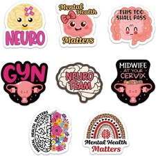 80 Pcs Funny Organ Nurse Stickers 2'' Cute Body Organ Stickers Decals for Water 