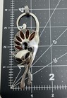 Huge Vintage Handmade Poland Sterling Silver Amber Cat Pendant 4”in — photo 9