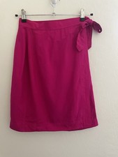 Emmanuel Ungaro Women  s 100 Silk knee length Wrap Skirt Size 4 Pink Vintage