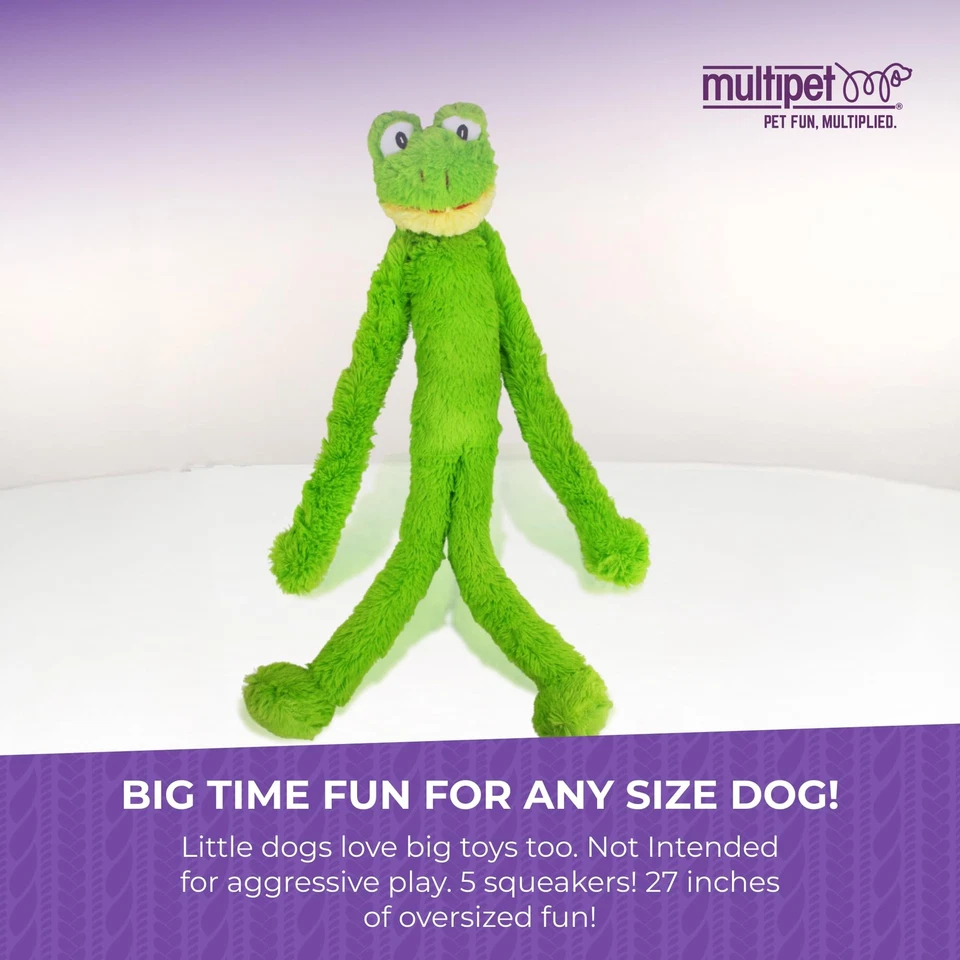 Swingin' Slevin Frog Dog Plush Toy - Squeaky Dog Toy for All Dogs - Extra Soft - Image 3 of 4