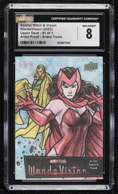2022 Marvel Studios' WandaVision Artist Proof 1/1 Andre Toma Auto Sketch p1l