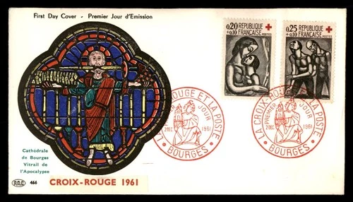 Mayfairstamps France FDC 1961 Paintings Red Cross Stained Glass First Day Cover