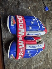 Sher-Wood Vintage SP-5060 Hockey Gloves Blue Yellow White NHL Platinum 14.5