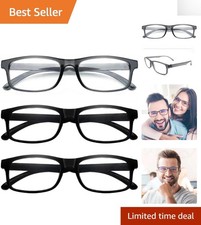Elegant 3 Pack Reading Glasses With Blue Light  UV Protection - Lightweight