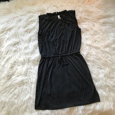 ANN TAYLOR LOFT GREY BLUE SLOUCHY DRAWSTRING DRESS