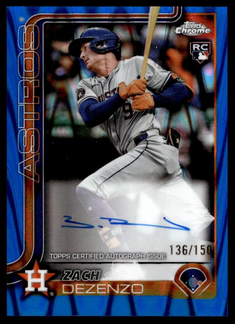 2025 Topps Chrome BLUE Raywave Refractor Zach Dezenzo Rookie Auto /150 #RA-ZD