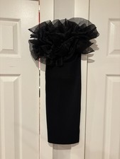 Zara Women s Black Midi Pencil Dress S Tulle ...