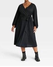 “Ava & Viv Black Puff Sleeve Boho Midi Dress XXL (SEE MEASUREMENTS!)”