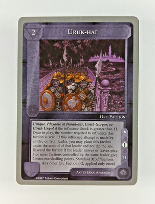 Uruk-Hai - Middle Earth CCG card (1998 ICE) MECCG Silver Grey Border Reprint