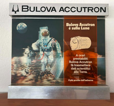 Tabella insegna pubblicitaria lamiera e materiale prismatico Bulova Accutron