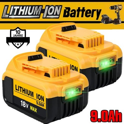 2x für DeWalt Ersatz Akku 18V 9,0Ah XR DCB182 DCB184 DCB200 DCB206 Tool Kits