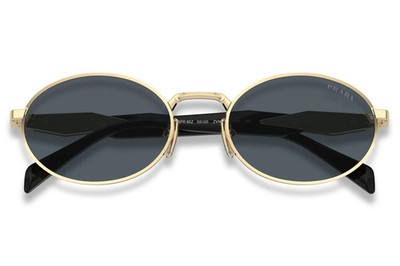 PRADA PR65ZS Women's Oval Sunglasses - Gold/Gray for sale online
