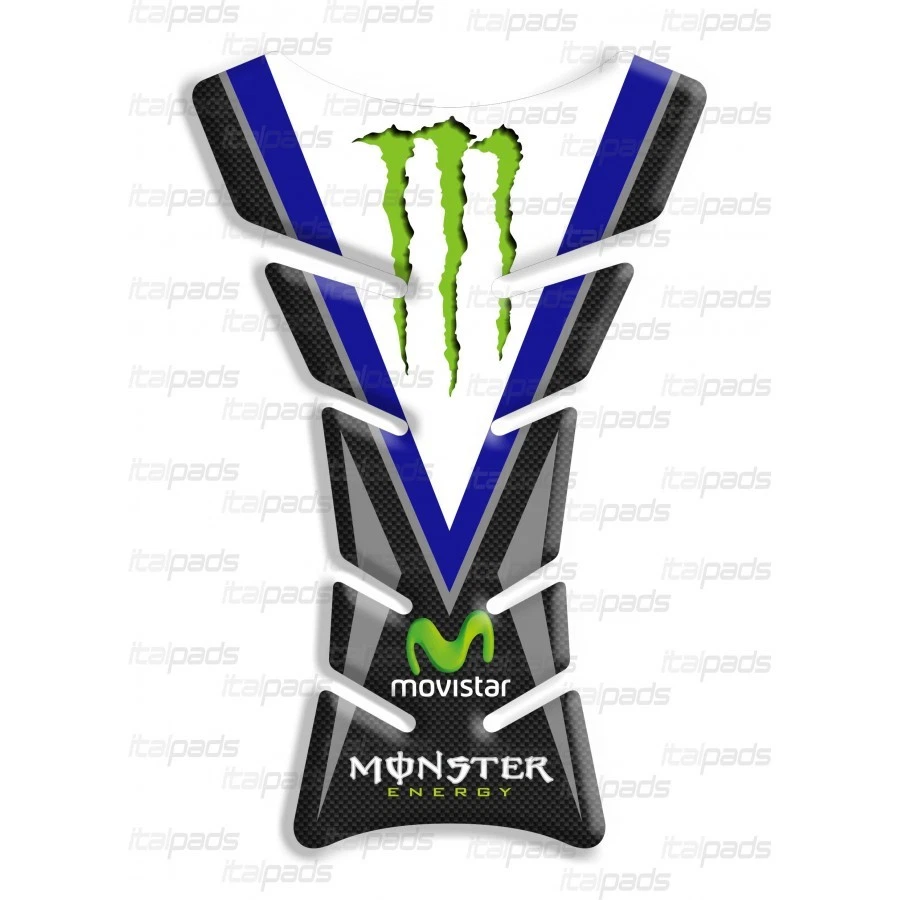 Protège-réservoir Classic Monster Blue-carbon Sport Racing, Couverture, nouveau - Photo 1/1