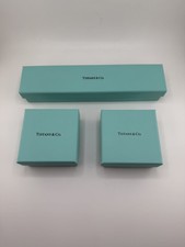 Three Empty Tiffany  Co. Lidded Gift Boxes - 2: 3  x3  x1.5  and 1: 8.75  x 1.75  