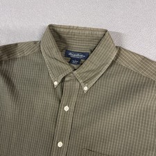 Brooks Brothers Shirt Mens Large Green Grid Check Long Sleeve Button Down Cotton