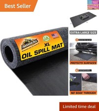 Oil Spill Mat, Garage Floor Maintenance Mat 30" x 59", Absorbent Oil Pad, Reu...