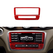 Cubierta de control central de fibra de carbono roja para Benz tipo A CLA GLA 2015-2018 2*