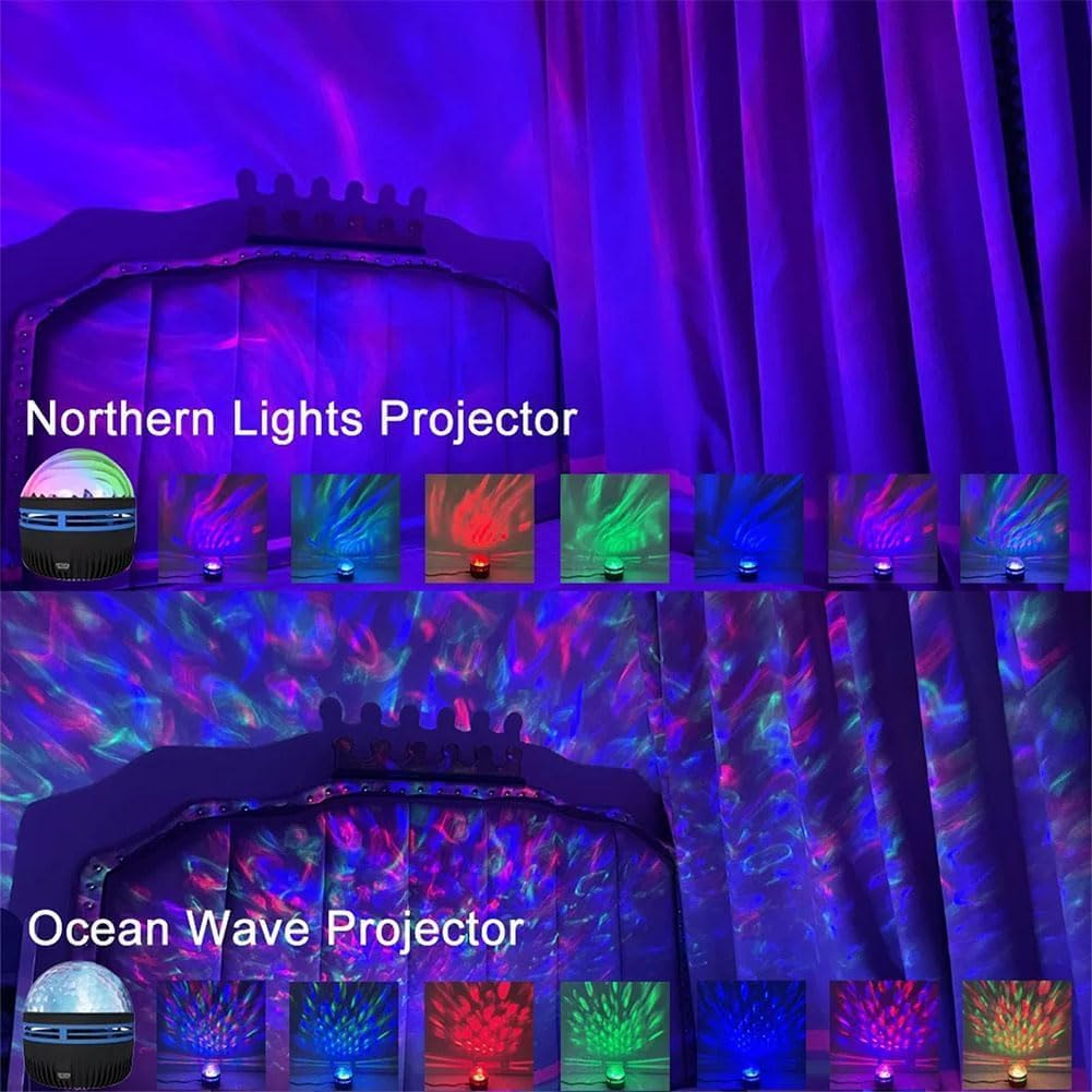 Proiettore Aurora Starry Sky, lampada a onde LED a 16 colori, luce