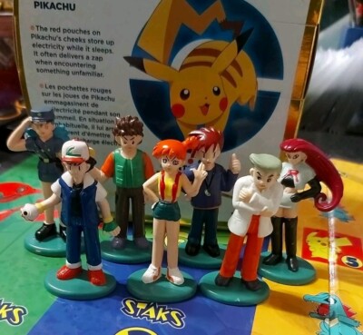 Vintage 1998 Pokemon TOMY C.G.T.S.J 2,75'' Spielzeug Figur Konvolut X7 Ash, Gary, Brock