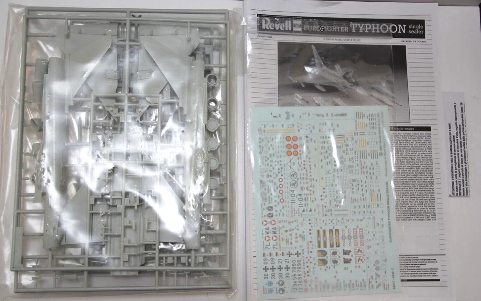 REVELL USATO KIT 1:72 DA MONTARE AEREO EUROFIGHTER TYPHOON SINGLE SEAT ART 04317 - Immagine 2 di 4