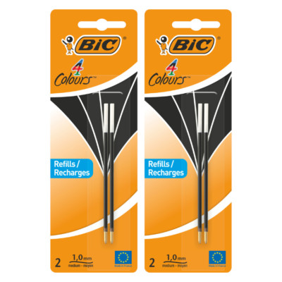 4x BiC  Kugelschreibermine Mine für 4 COLOURS Kugelschreiber schwarz 931779