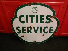 Antique style porcelain look Citi Service dealer service gas station large sign