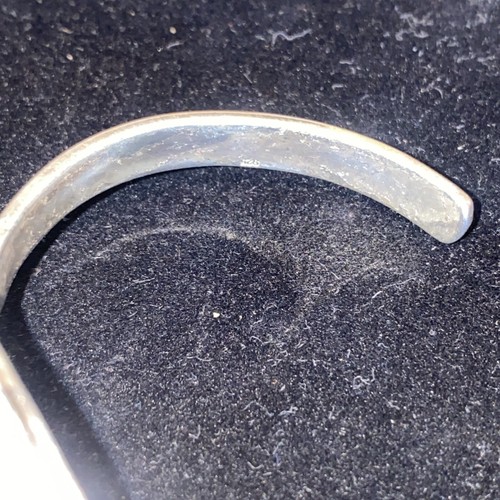 Navajo Cuff Bracelet Sterling Silver Black & Tan JASPER Native American Cuff - Picture 16 of 20