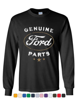 #ad Genuine Ford Parts Long Sleeve T Shirt Distressed Ford Logo Tee $18.95
