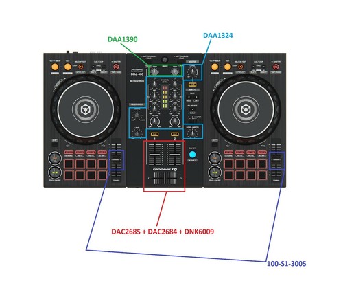Slide Push Knobs & Volumes Buttons For Pioneer DJ Controller DDJ-400 ...