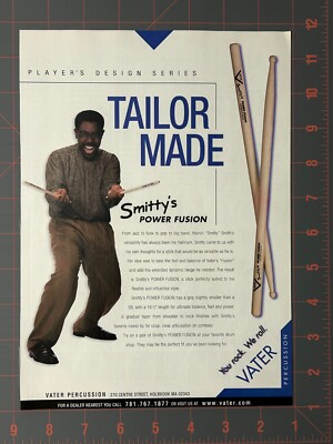 2000 Vintage Vater Percussion Drum Sticks Marvin Smitty Smith Fusion Print Ad K2