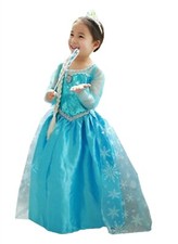 ELSA & ANNA® Girls Fancy Dress Snow Queen Princess Dress Halloween Costume E206