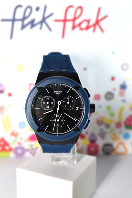 LIMITED SWISS SWATCH CHRONO PLASTIC SUSB418 X-DISTRICT BLUE And