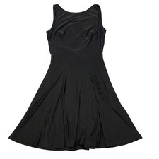 Lauren Ralph Lauren Stretchy Black Dress Size 4 Tank Boatneck Drop Waist V Back