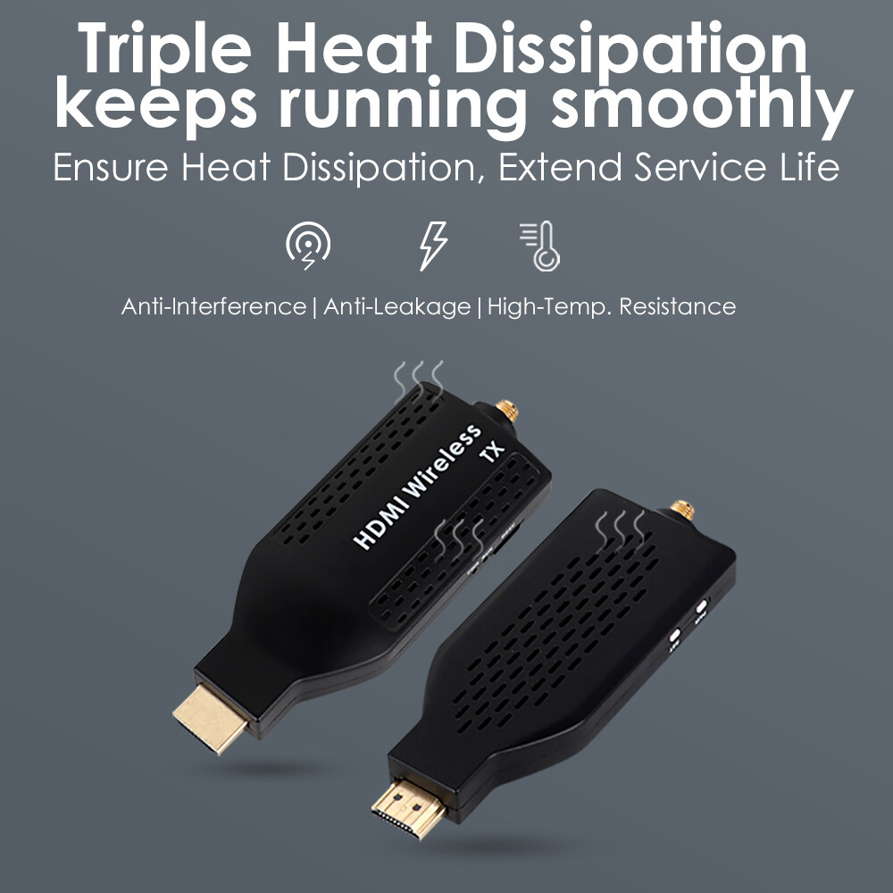 Portable Wireless HDMI Extender 1TX + 2RX Easy Setup for Projector, Home Theater