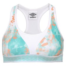 Umbro Women's Diamond Run Sports Bra, Prism Blue/White