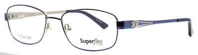 SUPERFLEX SF-1080T C1 Periwinkle Silver Womens Eyeglasses 53-17-140 B:34
