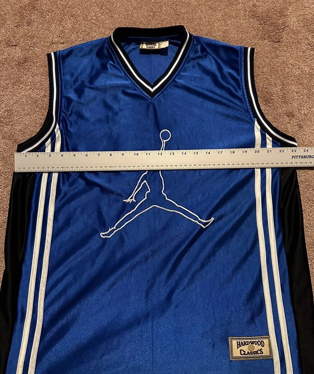 Vintage Hardwood Classics Blue Jordan Jump Man Basketball Jersey