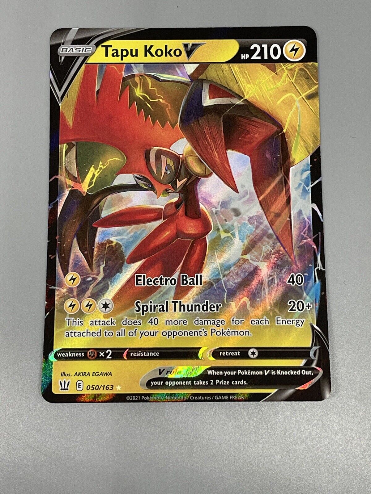 Tapu Koko V Pokemon TCG Battle Styles Full Art Ultra Rare 050/163