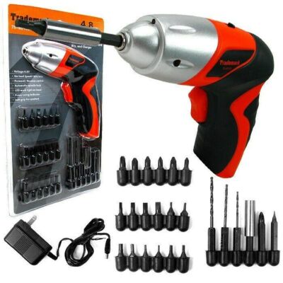 25 Pc 4.8V Cordless Screwdriver with LED Work Light Home Use Rechargeable