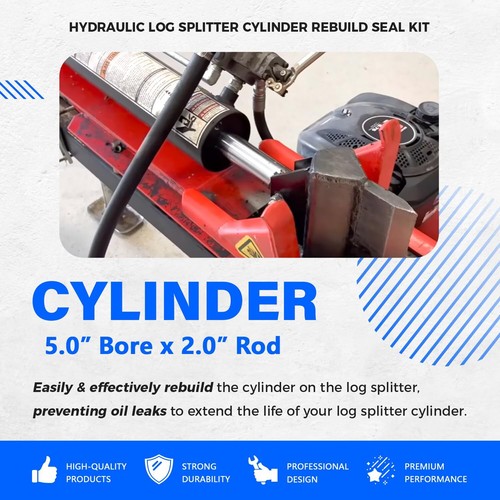 Hydraulic Log Splitter Cylinder Rebuild Seal Kit for 5.0" Bore 2.0" Rod Cylinder - Picture 3 of 8