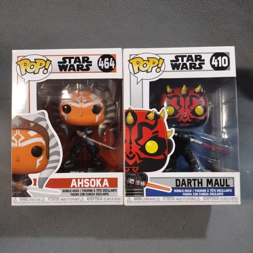 Lot of 2  Star Wars Funko Pop! bobble heads Darth Maul 410 + Ahsoka 464