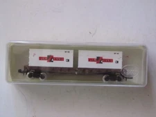 Vintage Model Power No.4002 N 50' Flat Car w/ 2-Sea Land Containers ATSF #933253
